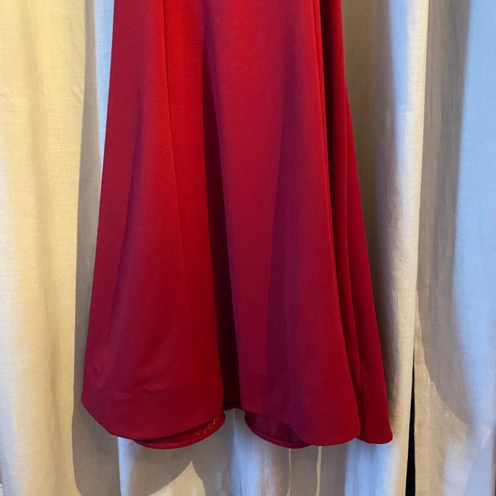 Sequin Hearts Red Backless Ruffle Crisscross Prom - image 7